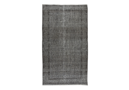5x9 Ft Mid Century Handmade Turkish Area Rug Overdyed In Gray 4 Modern Interiors