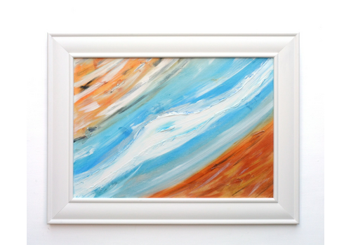 Passing Through Large New Framed Abstract Painting Solid Wood Frame James Lucas
