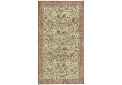 Handmade Beige Turkish Vintage Area Rug 110 Cm X 200 Cm