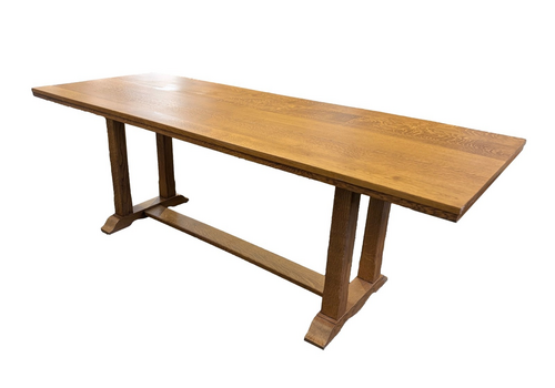 Heals Refectory Trestle Oak Dining Table Vintage Art Deco 30s Mid Century