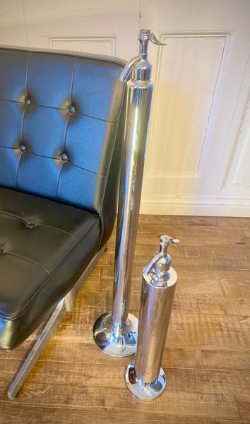 2 X Vintage Chrome Tall Column Soda Syphons. photo for sale