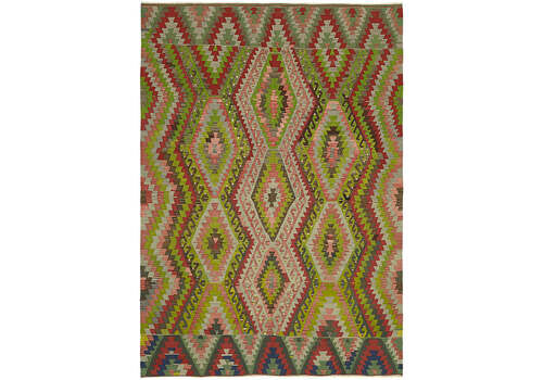 Handmade Multicolor Oriental Kilim Rug 204 Cm X 286 Cm