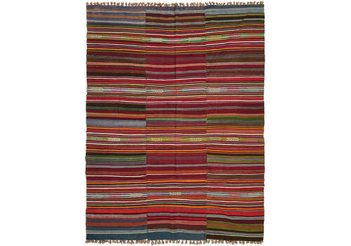 Handmade Multicolor Oriental Kilim Rug 263 Cm X 197 Cm