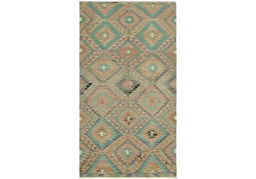 Handmade Multicolor Oriental Kilim Rug 183 Cm X 325 Cm