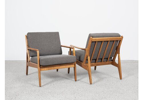 Midcentury Danish Pair Of Easy Chairs By Arne Vodder 1960s