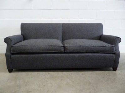 Pristine Kingcome Scroll Arm 2 5 Seat Sofa In Dark Grey Tweed