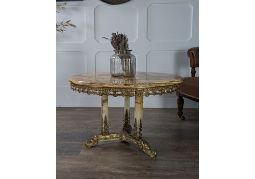 Mid 20th Century Italian Onyx & Brass Coffee Table