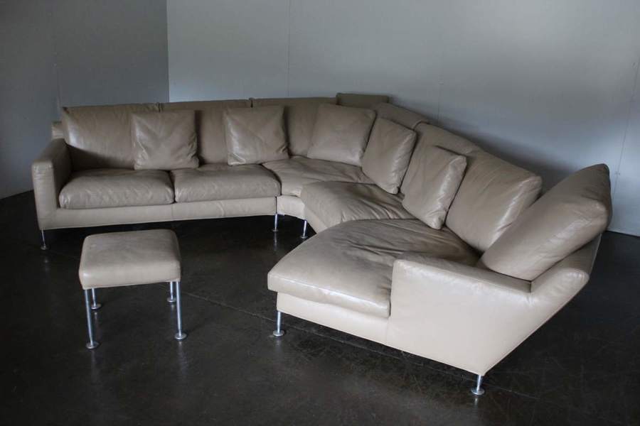 Rare Handsome B B Italia Harry 6 Seat L Shape Chaise End Sofa