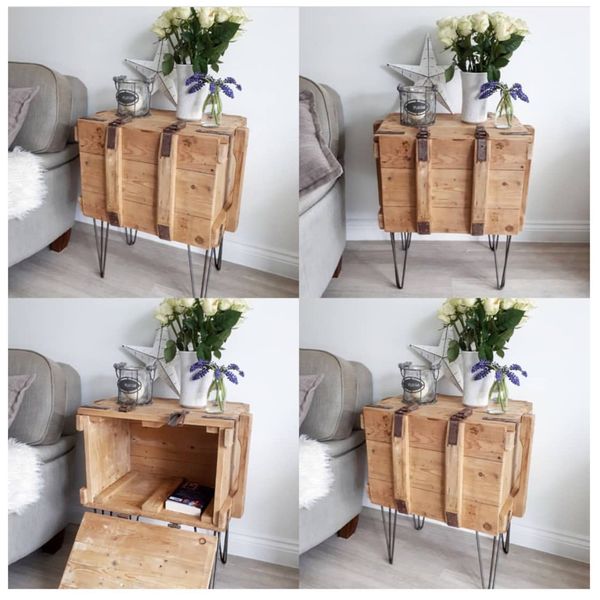 Vintage Old Pine Trunk Chest Box Rustic Bedside Cabinet Table Boho Vintage Old Pine Trunk Chest Box Rustic Bedside Cabinet Table Boho Cupboard Photo 1