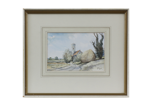 Watercolour By Jason Partner. The Round Tower Church