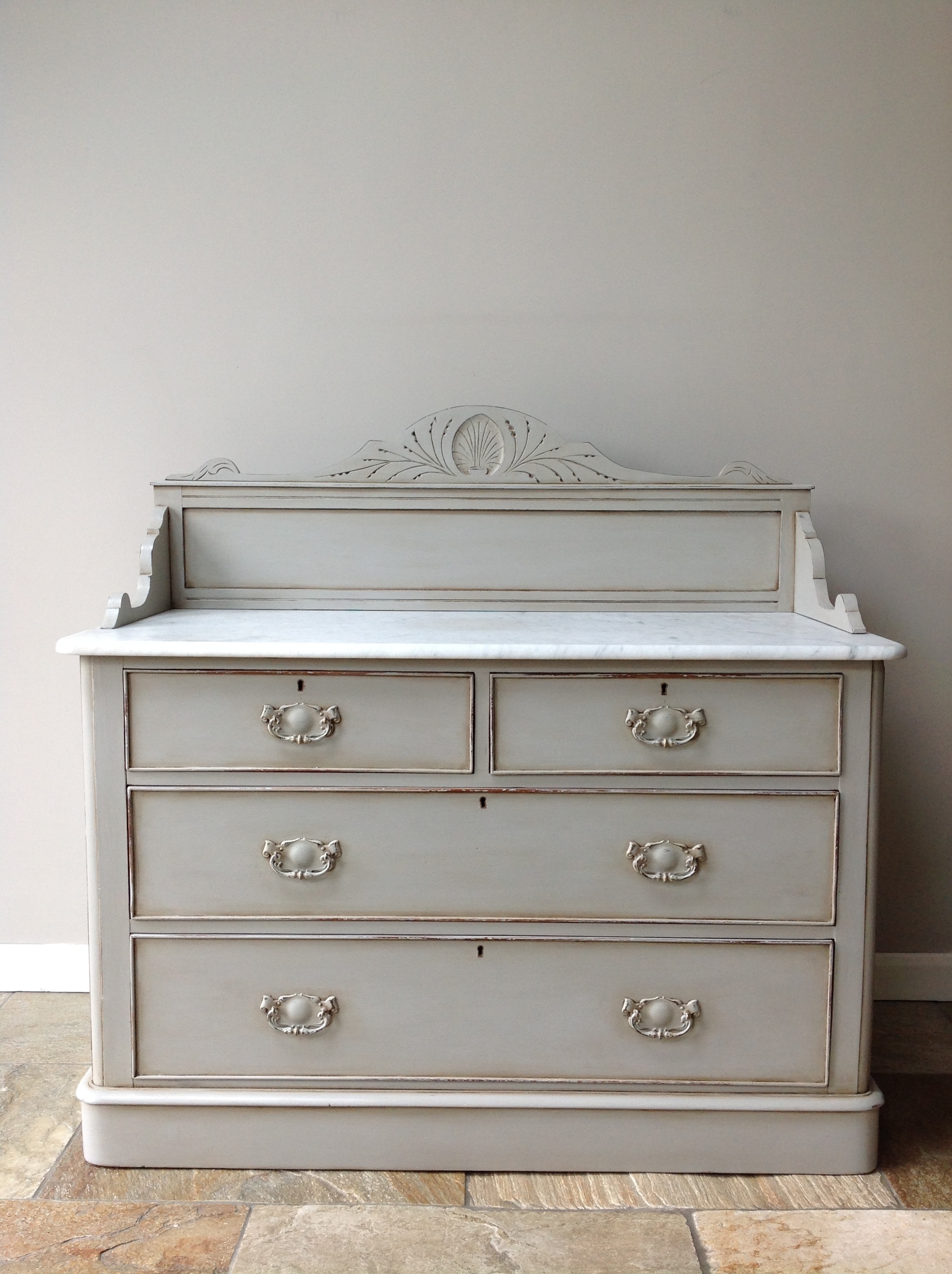 Antique Victorian Wash Stand Marble Top Chest Of Drawers Dressing