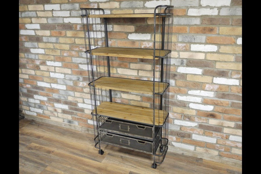 Tall Industrial Shelving Unit Cabinet Bakers Shelves Metal Framed