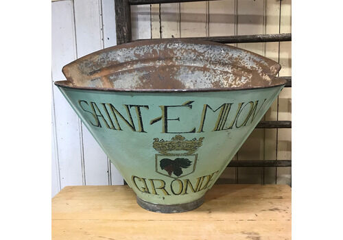 Antique French Hand Painted Metal St Emilion Gironde Grape Hod