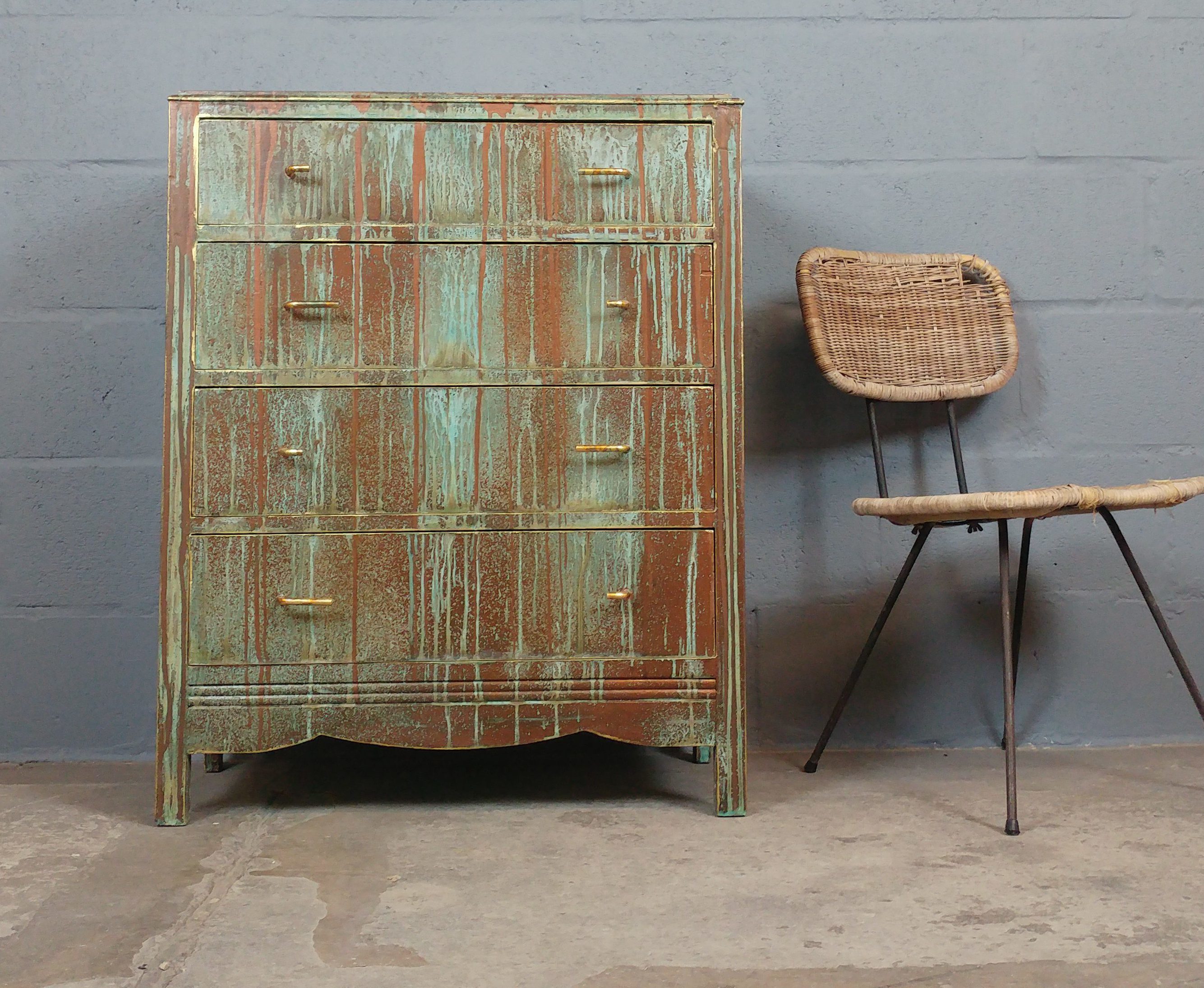 Bespoke Hand Painted Upcycled Chest Of Drawers Vinterior