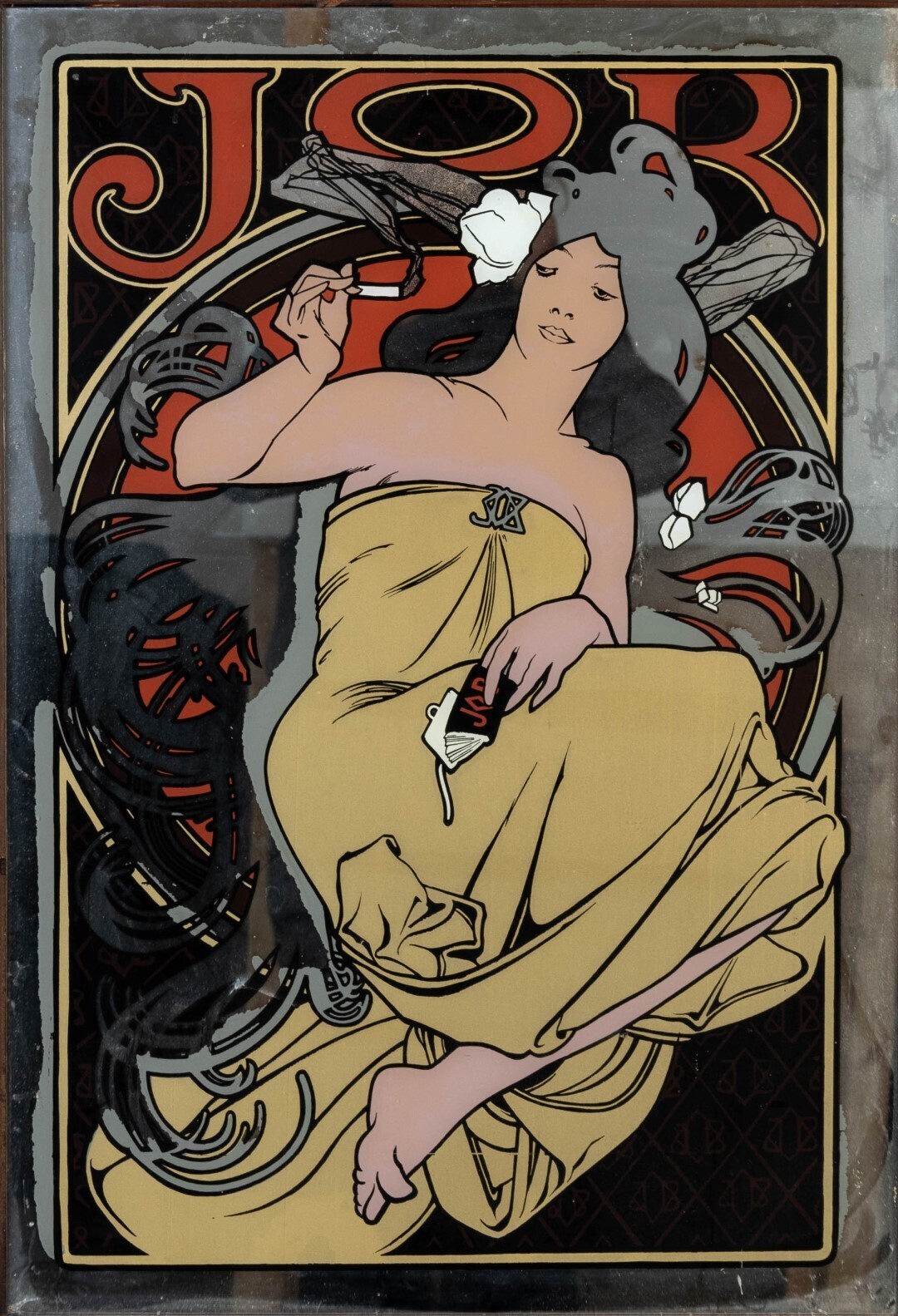 Alphonse Mucha Large Art Nouveau Advertising Job Paper Cigarettes Mirror  1896 | Alphonse Mucha