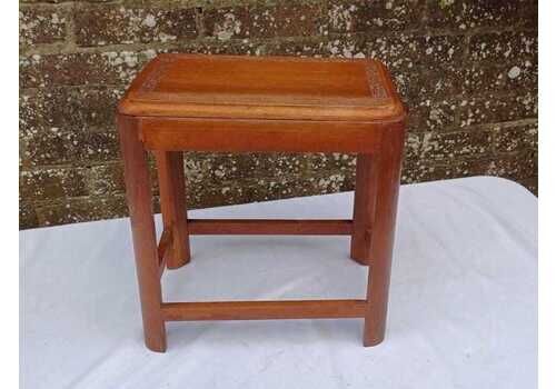 Vintage Small Carved Side Table Indian Teak Accent Table 1950s Occasional Table Handcrafted Plant Stand Boho Retro Bohemian Stool