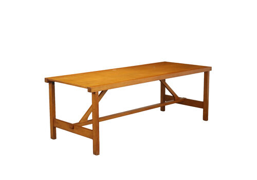 Vintage Table Cherrywood Architectural Shape Italy Design 1960s 1970s