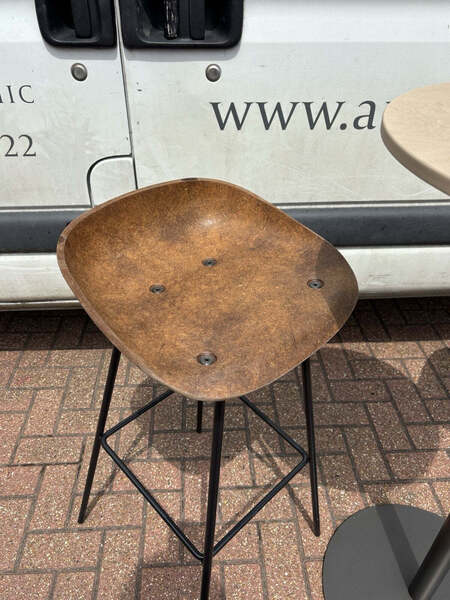 2 Vepa Hemp Designer Bar Stools & Table. photo vinterior