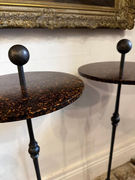 Tortoise Shell Paper And Iron Martini Tables photo 213.0