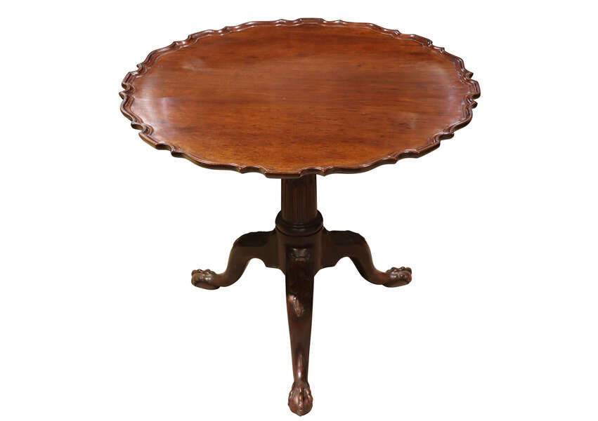Antique Mahogany Tilt Top Tripod Table With Piecrust Edge, Circa 1780 photo furniture