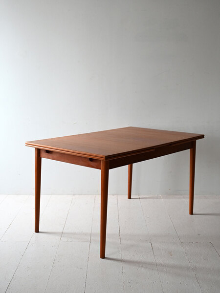 Scandinavian Extendable Table In Vintage Teak photo for sale