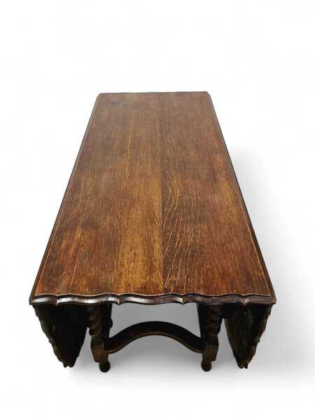 Antique English Oak Drop Leaf Table / Barley Twist / Dates From Around The 1880s   1900s / Free Delivery photo furniture