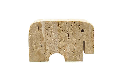 1970s Original Travertine Elephant Sculpture By Enzo Mari For F.Lli Mannelli