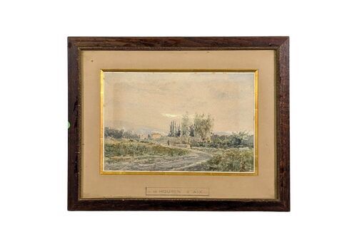Henry Laurent Mouren Watercolor Landscape