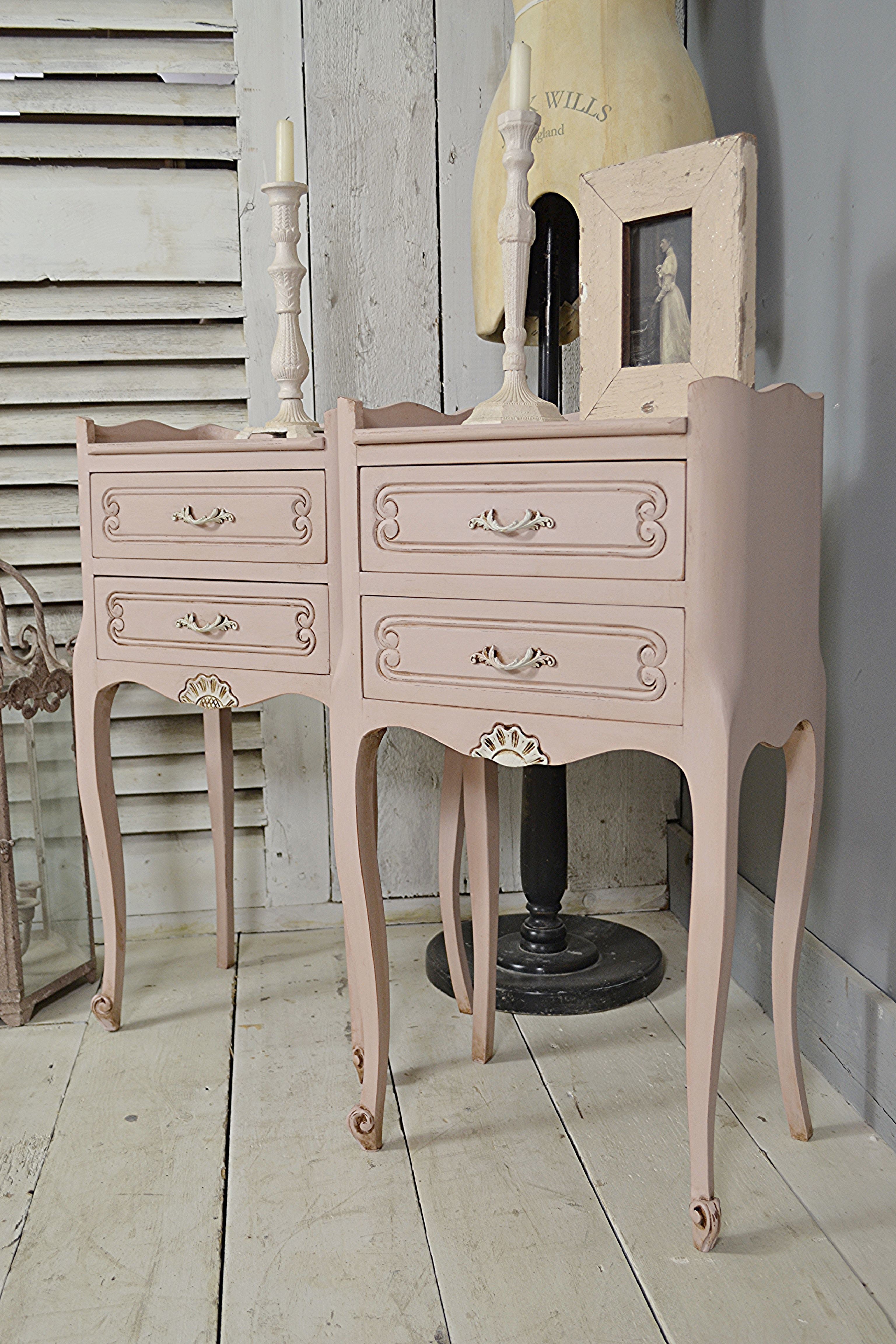 Pair Of Vintage French Shabby Chic Bedside Tables Pink Vinterior Pair Of Vintage French Shabby Chic