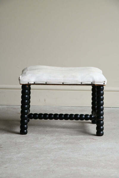 Ebonised Bobbin Turned Footstool photo furniture