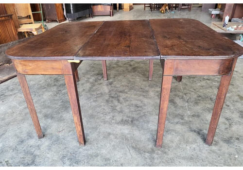 Antique Georgian D End Extending Dining Table 2 X D End Hall Tables Drop Leaf