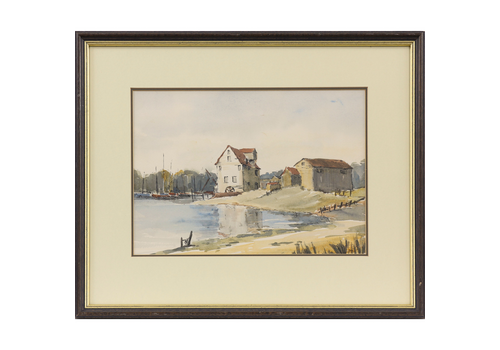 Watercolour By Elsa Totman The Tide Mill Woodbridge 1977