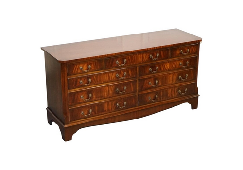 Stunning Vintage Bevan Funnel Hardwood Sideboard Bank Of Drawers