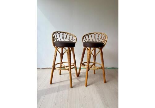 Pair Of Vintage Angraves Bamboo Stools
