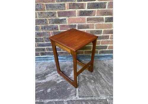 Mid Century Modern Teak Small Side Table, Danish Style Vintage Plant Stand Or Lamp Table, Atomic Era Nesting Table, Mcm Furniture
