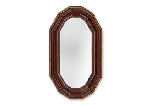 Large Art Deco Octagonal Wall Mirror In Wood, Belgium, 1920s