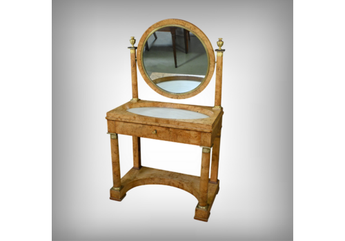 Dressing Table In Elm Burl Veneer, Empire Period – Early 19th Century