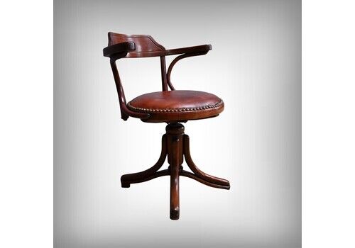 Stained Beech Office Chair, Thonet Style – 1930