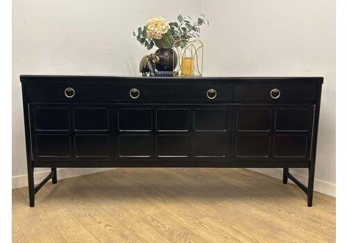 Mid Century Nathan Sideboard, Black Painted Drinks Cabinet, Mid Century Modern Storage, Restored Retro Furniture, Bar Cabinet With Drawers