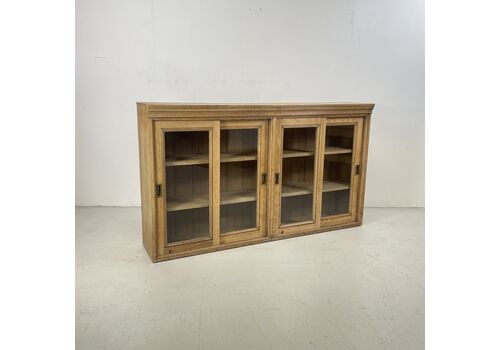 Victorian Pine Glazed Cupboard Bookcase