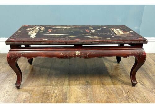 Chinese Lacquered Coffee Table Chinoiserie