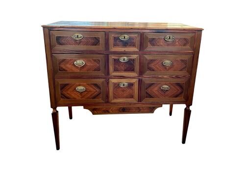 19th Century Portuguese Louis XVI Mahogany Commode With Inlay