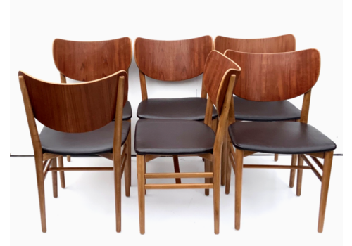 Danish Dining Chairs Set Of 6 By Niels And Eva Koppel Slagelse Mobelfabric 1950s