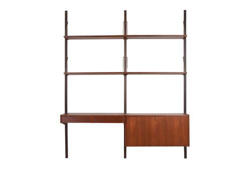 Teak System Bookcase Ps System, Danish Design, 1960s, Designer: Preben Sorensen, Production: Randers Møbelfabrik