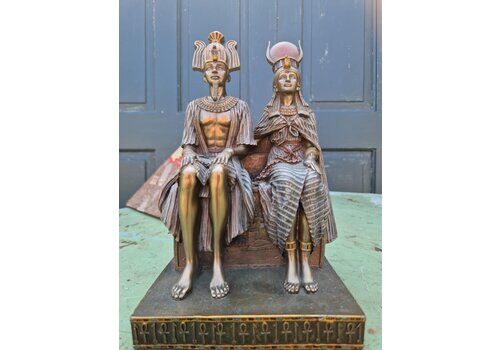 Bronze Pharaoh And Isis Statue
