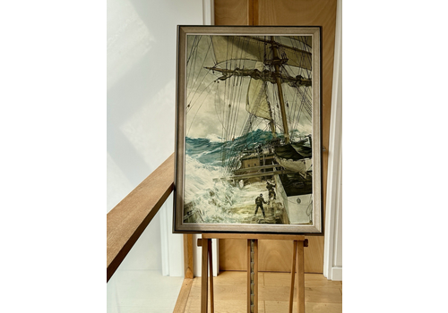 Original 1960’s Mid Century Boots Print By Montague Dawson "The Rising Wind"