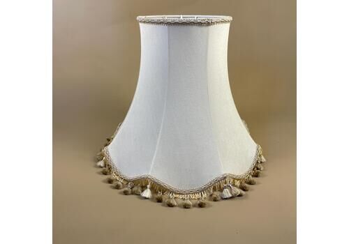 Vintage Bell Lamp Shade Lampshade Lightshade Cream Gold Tassel Fringe Downton Abbey Antique Style Classic