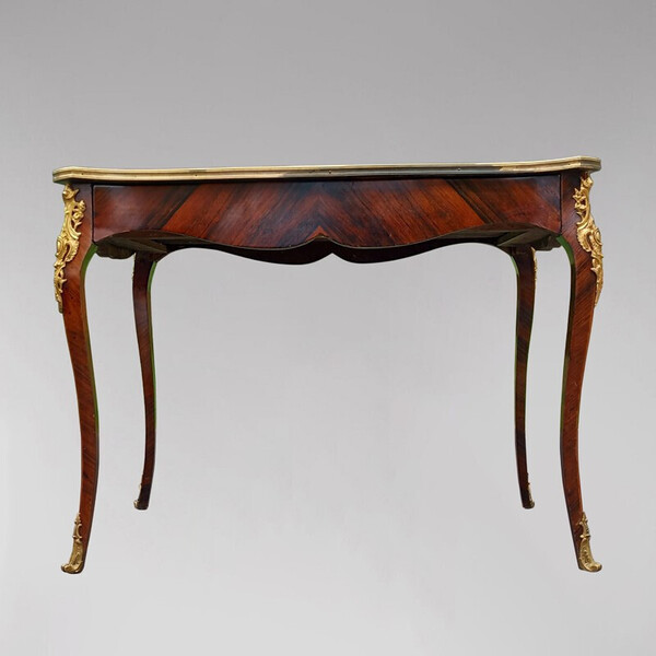 Louis XV Style Writing Table With Marquetry photo furniture