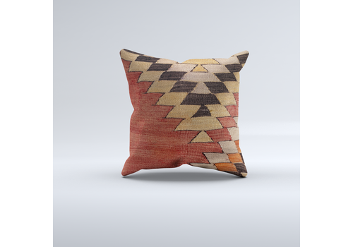 Vintage Turkish Kilim Cushion Cover 60x60 Cm Square Wool Large Pillowcase