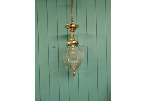 Early 20th Century Hexagon Shaped Hall Lantern